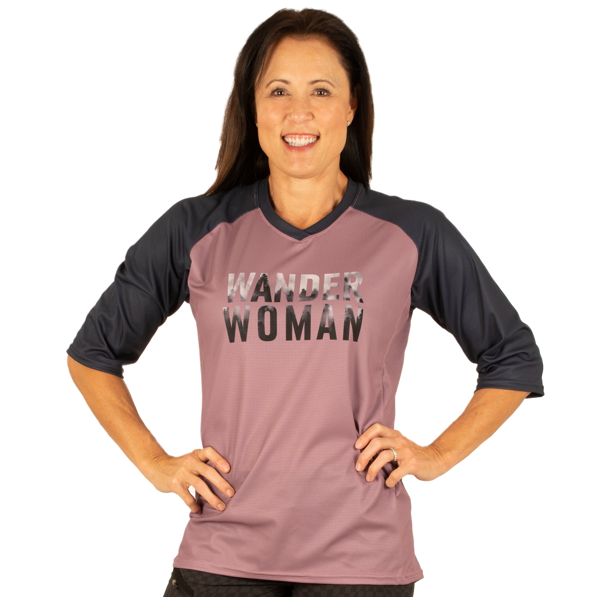 3/4 Trail Jersey, Women's – Pink Slate – Hyperthreads